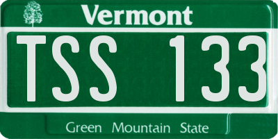 VT license plate TSS133
