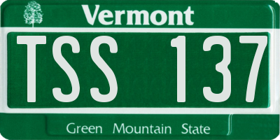 VT license plate TSS137