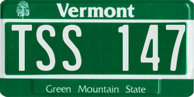 VT license plate TSS147