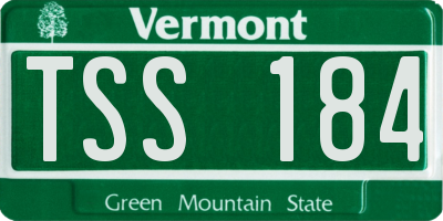 VT license plate TSS184