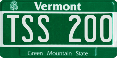 VT license plate TSS200