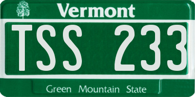 VT license plate TSS233