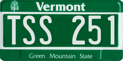 VT license plate TSS251