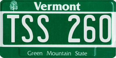 VT license plate TSS260