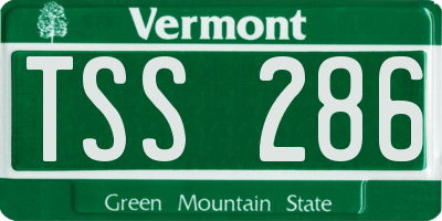 VT license plate TSS286