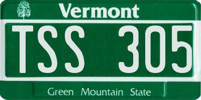 VT license plate TSS305