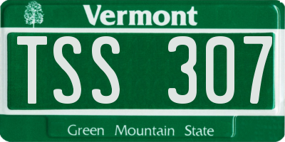 VT license plate TSS307