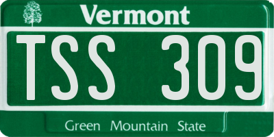 VT license plate TSS309
