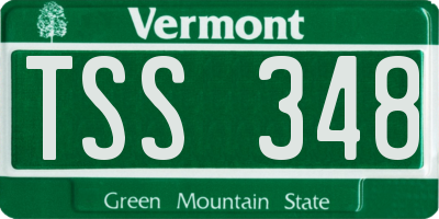 VT license plate TSS348