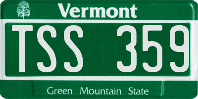 VT license plate TSS359