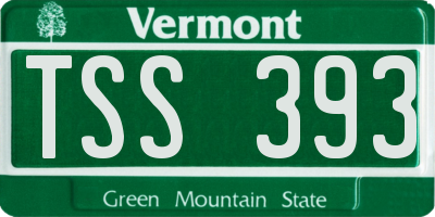 VT license plate TSS393