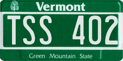 VT license plate TSS402