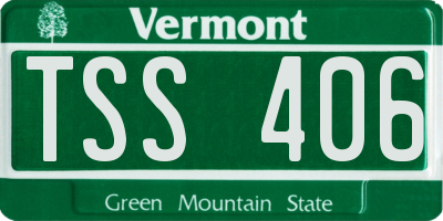VT license plate TSS406