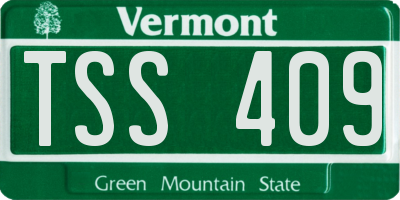 VT license plate TSS409