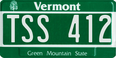 VT license plate TSS412
