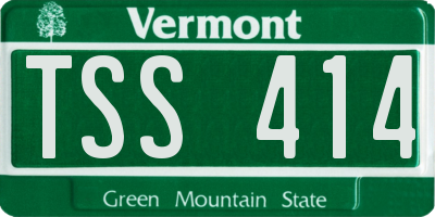 VT license plate TSS414