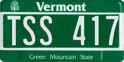 VT license plate TSS417