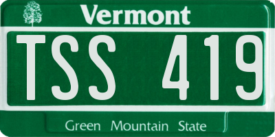 VT license plate TSS419
