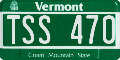VT license plate TSS470