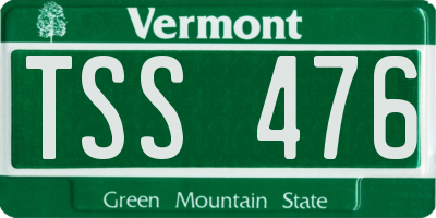 VT license plate TSS476