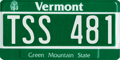 VT license plate TSS481