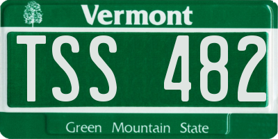VT license plate TSS482