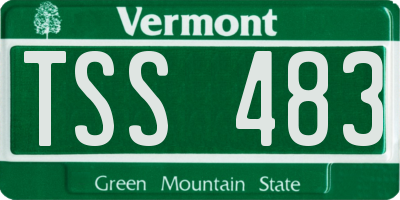 VT license plate TSS483