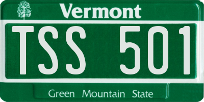 VT license plate TSS501