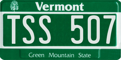 VT license plate TSS507