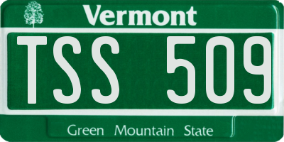 VT license plate TSS509