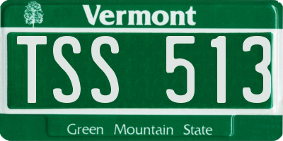 VT license plate TSS513