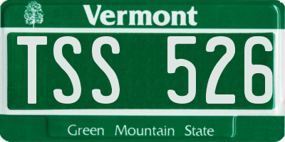 VT license plate TSS526