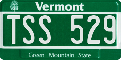 VT license plate TSS529