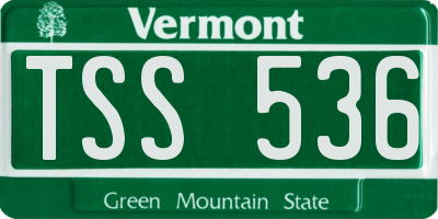 VT license plate TSS536