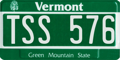 VT license plate TSS576