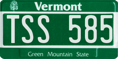 VT license plate TSS585