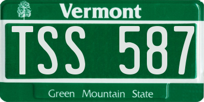 VT license plate TSS587
