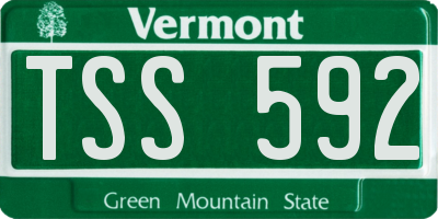 VT license plate TSS592