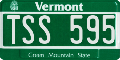 VT license plate TSS595