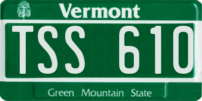 VT license plate TSS610