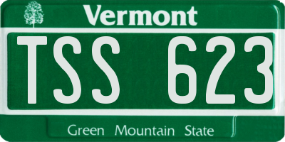 VT license plate TSS623