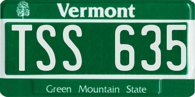 VT license plate TSS635