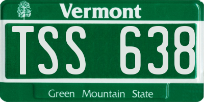VT license plate TSS638