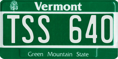 VT license plate TSS640