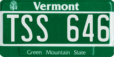 VT license plate TSS646