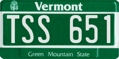VT license plate TSS651