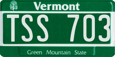 VT license plate TSS703