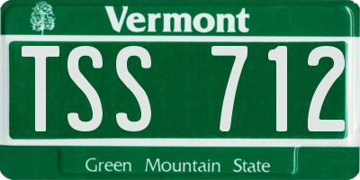 VT license plate TSS712