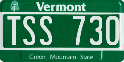 VT license plate TSS730