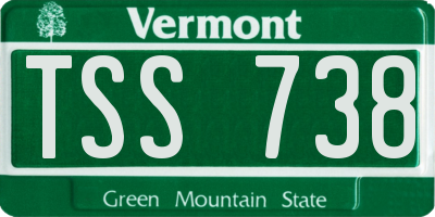 VT license plate TSS738